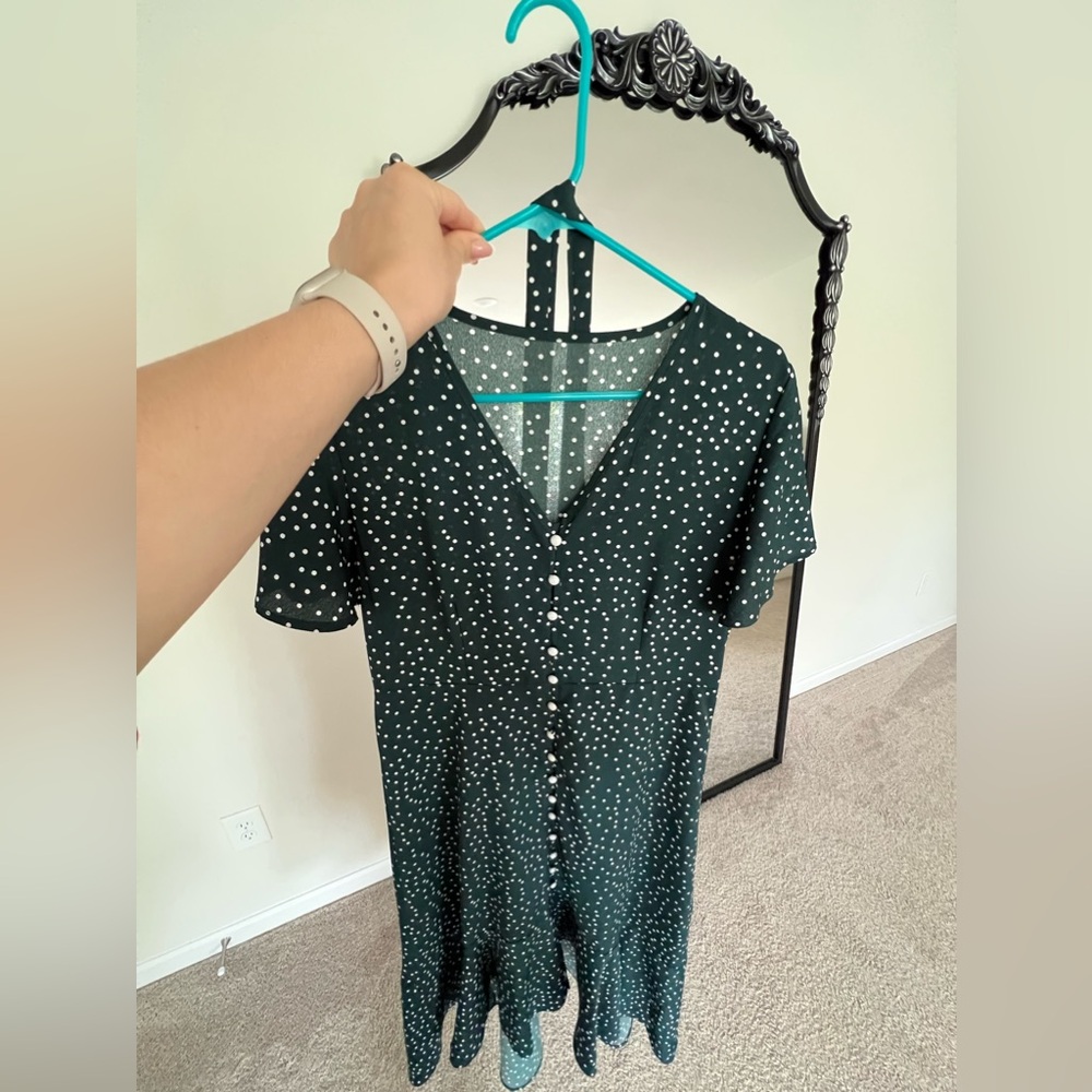 Polka dot green dress